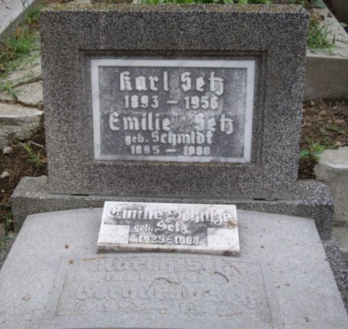 Setz Karl 1893-1956 Schmidt Emilie 1895-1980 Grabstein